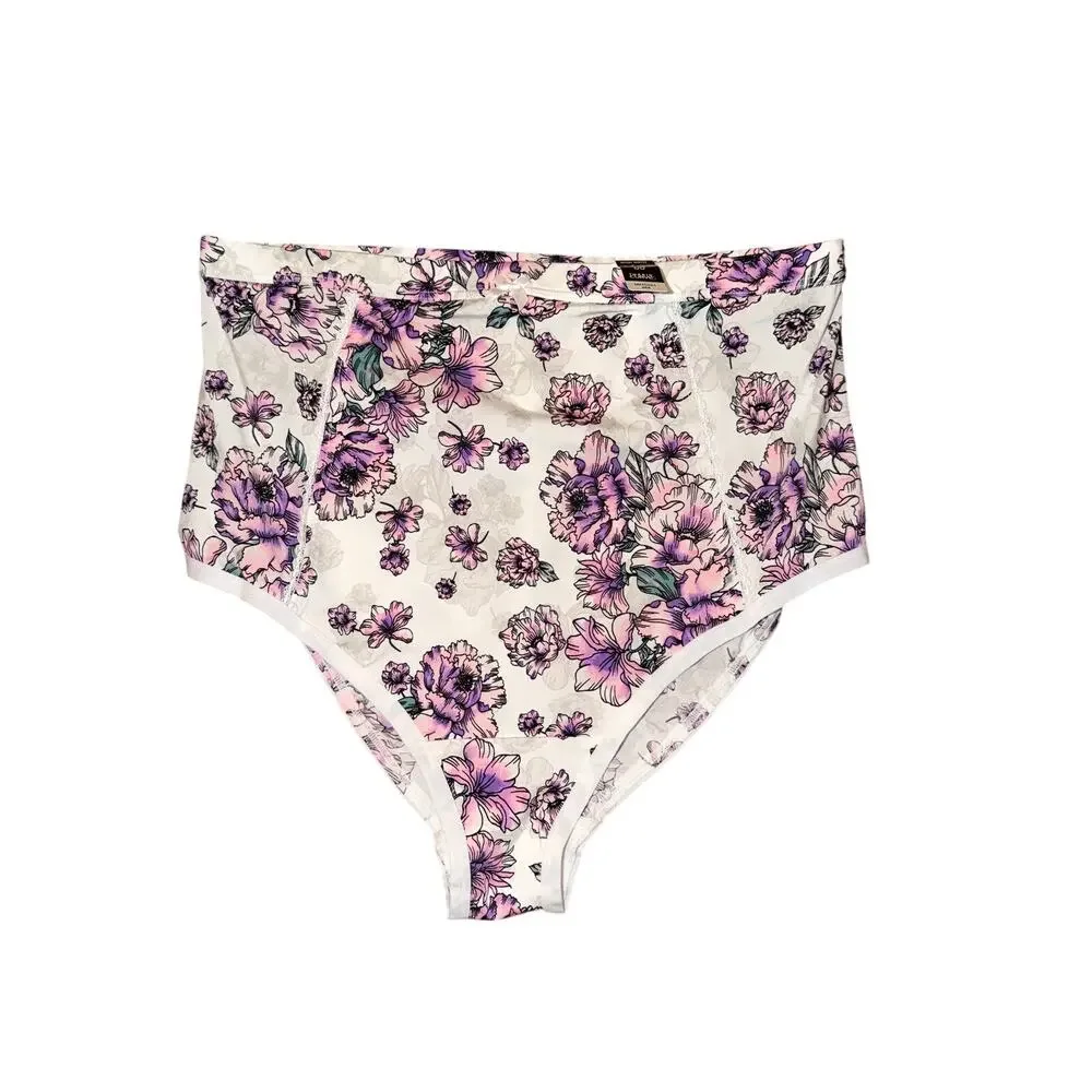 Torrid Curve Bralette And High Waist Panty Set Size 00 M Purple Floral New